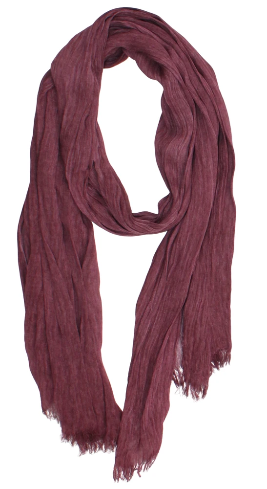 Moteriškas 100% lino šalikas „Klasikinis bordo“, bordo / slyvų