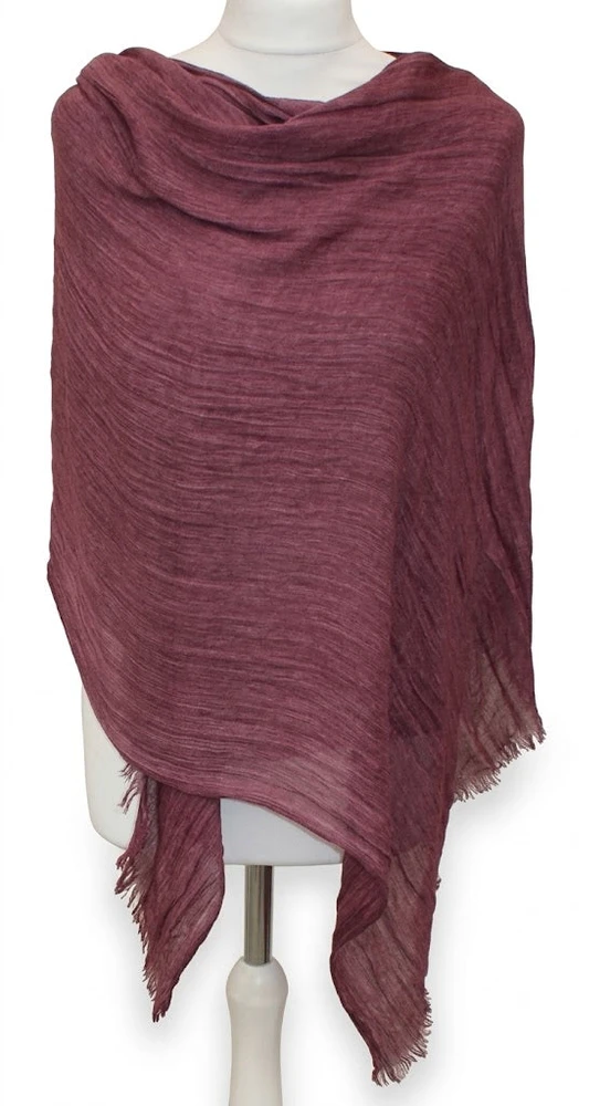 Moteriškas 100% lino šalikas „Klasikinis bordo“, bordo / slyvų
