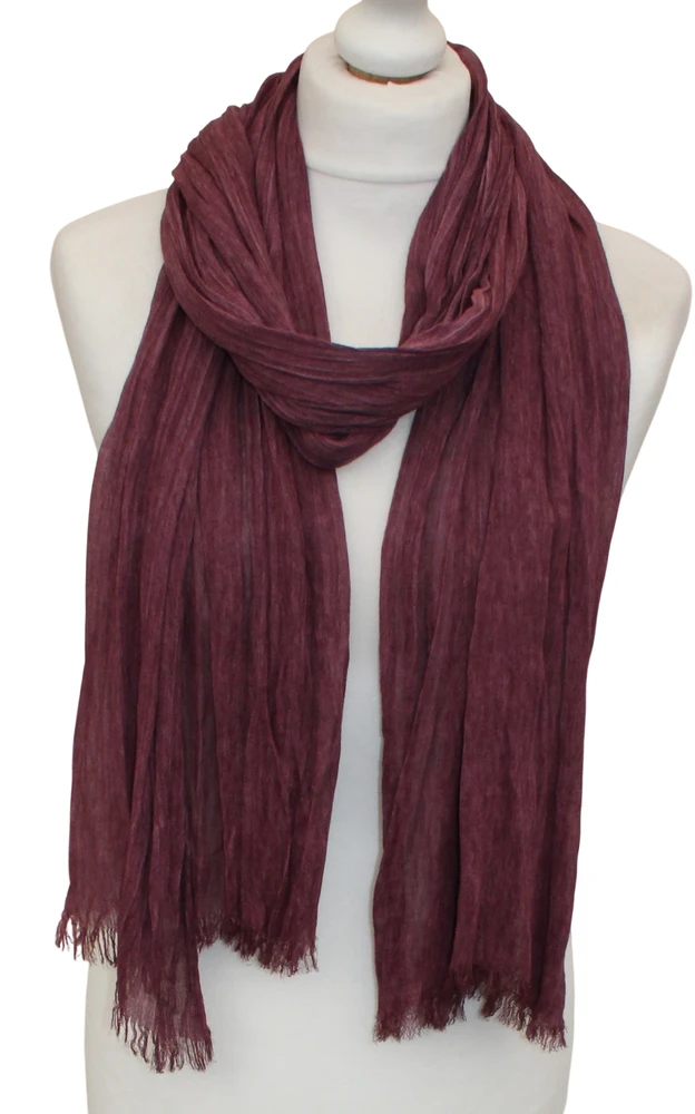 Moteriškas 100% lino šalikas „Klasikinis bordo“, bordo / slyvų