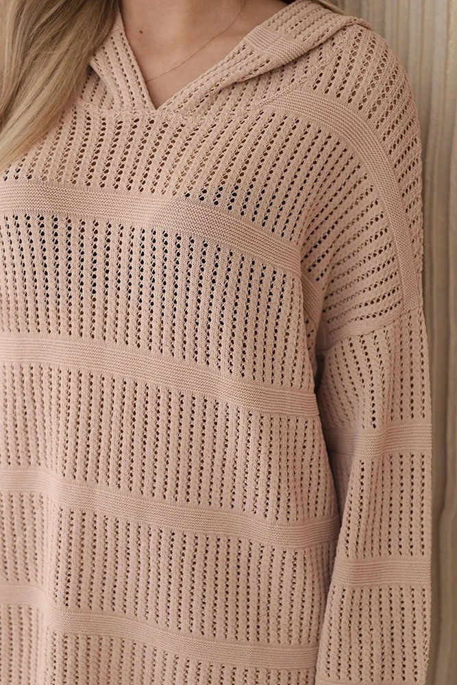 Moteriškas ažūrinis komplektas Rayon, kapučino spalvos