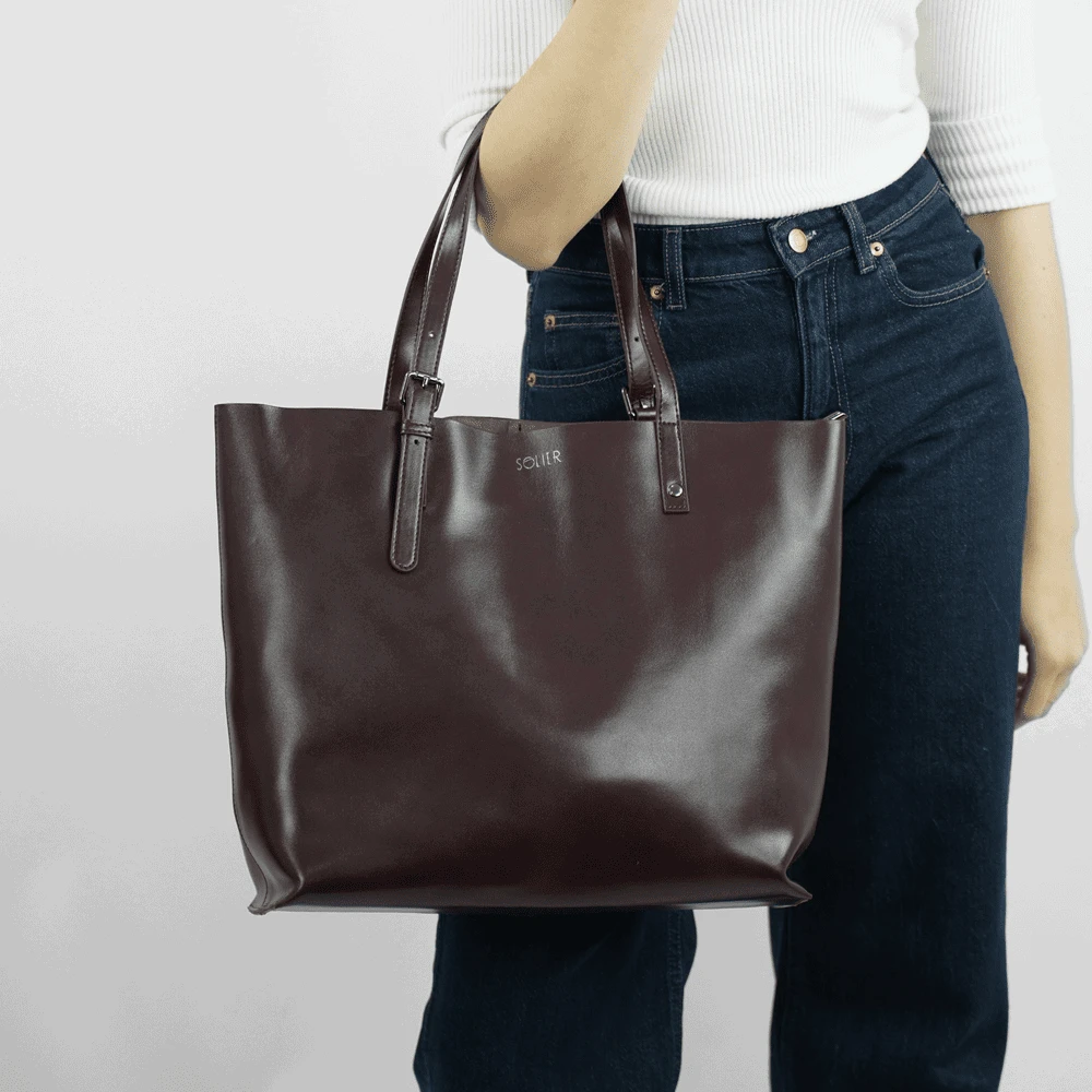 Moteriška shopper rankinė Solier FL32 Tivora – bordo