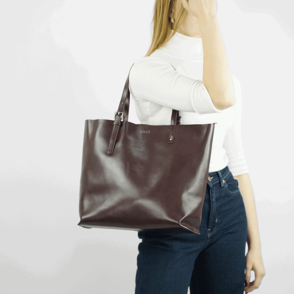 Moteriška shopper rankinė Solier FL32 Tivora – bordo