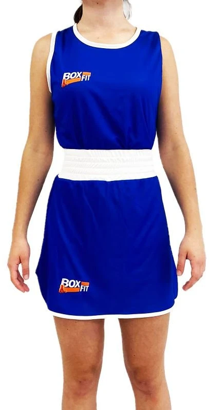 Moteriškas dvipusis bokso aprangos komplektas Boxfit, raudonas ir mėlynas