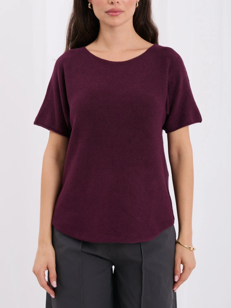 Moteriškas dvipusis megztinis Italy Moda, tamsiai violetinis