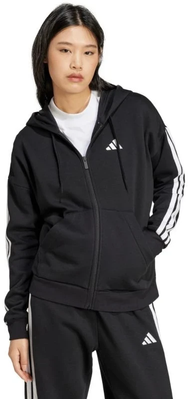 Moteriškas džemperis su gobtuvu ir užtrauktuku adidas Essentials 3 Stripes