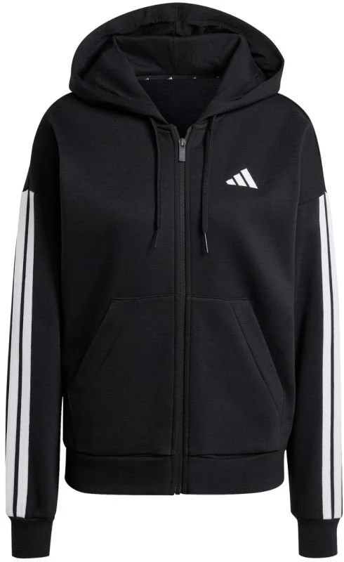 Moteriškas džemperis su gobtuvu ir užtrauktuku adidas Essentials 3 Stripes