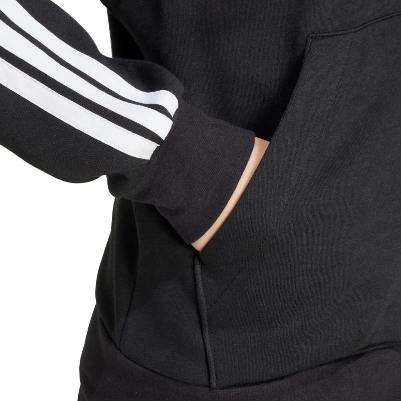 Moteriškas džemperis su gobtuvu ir užtrauktuku adidas Essentials 3 Stripes