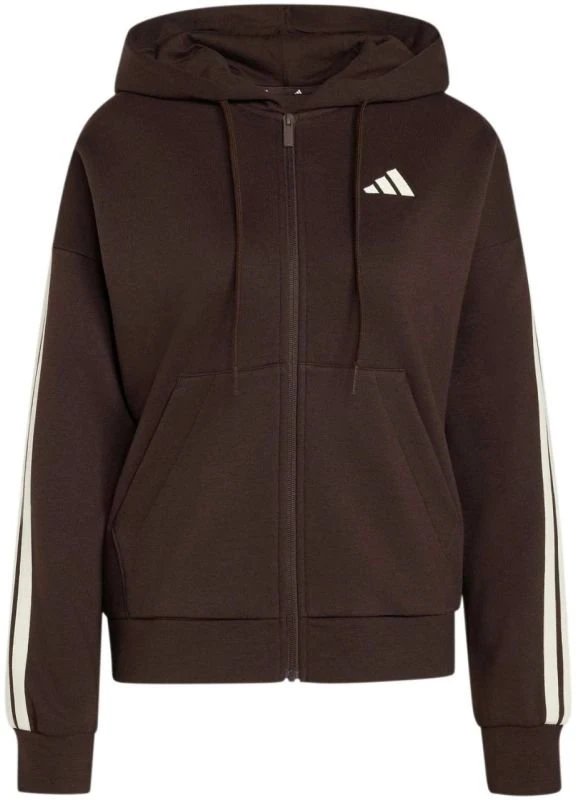 Moteriškas džemperis su gobtuvu ir užtrauktuku adidas, rudas