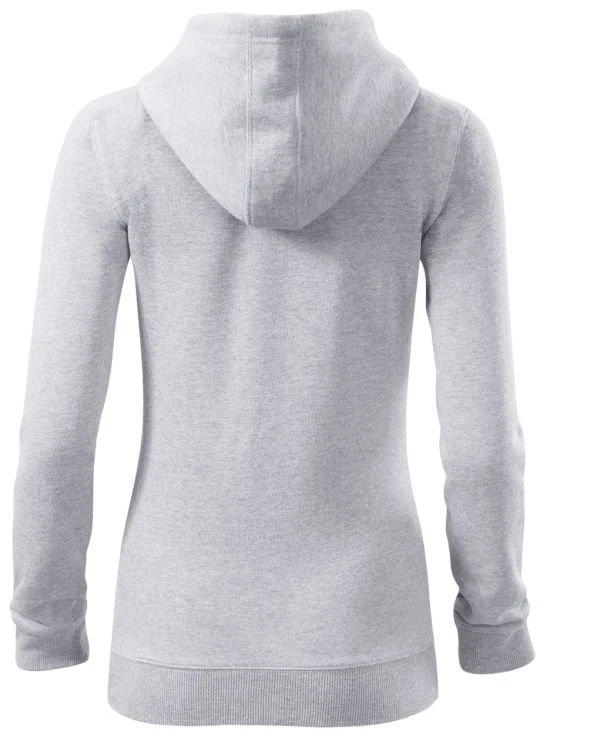 Moteriškas džemperis su gobtuvu Malfini Trendy Zipper, pilkas