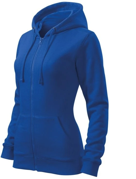 Moteriškas džemperis su gobtuvu Malfini Trendy Zipper, mėlynas