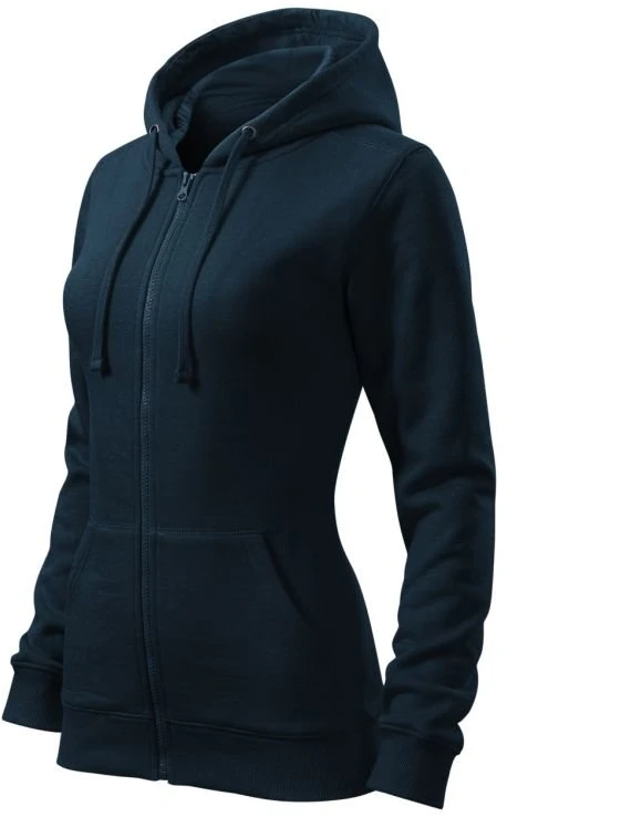 Moteriškas džemperis su gobtuvu Malfini Trendy Zipper, tamsiai mėlynas