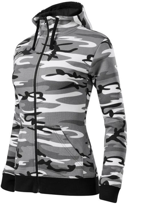 Moteriškas džemperis su gobtuvu Malfini Camo Zipper, kamufliažinis