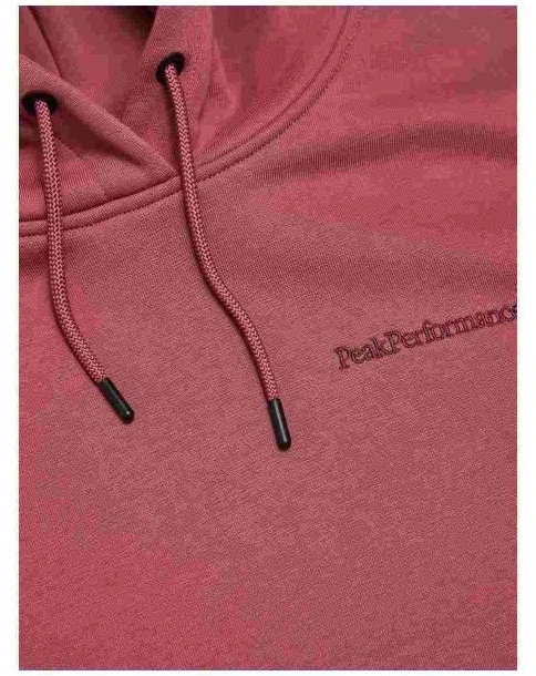Moteriškas džemperis su gobtuvu Peak Performance Original Small Logo Zip, raudonas