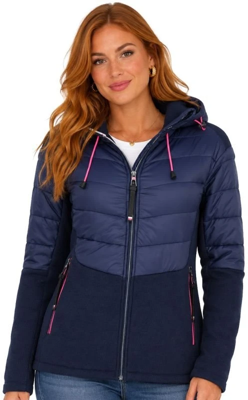 Moteriškas flisinis džemperis Geographical Norway Trendy, tamsiai mėlynas