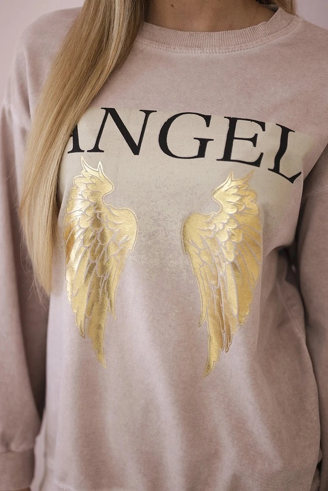 Moteriškas komplektas Angel, pudrinės rožinės spalvos
