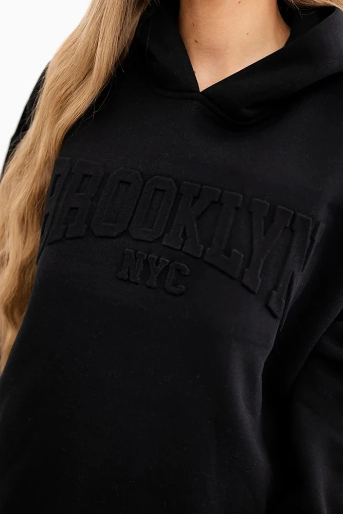 Moteriškas komplektas su džemperiu ir kelnėmis Brooklyn, juodos spalvos