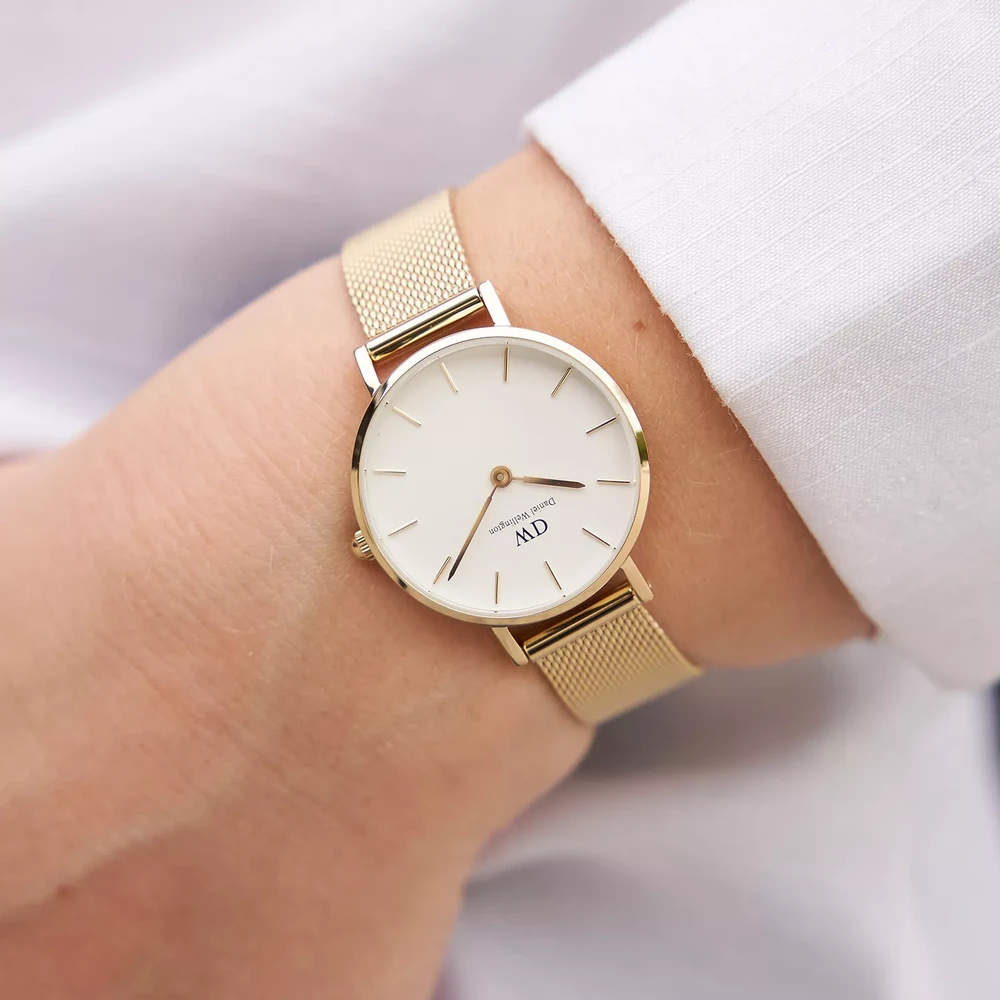 Laikrodis DANIEL WELLINGTON WOMEN'S WATCH DW00100350 - Petite Evergold 28mm