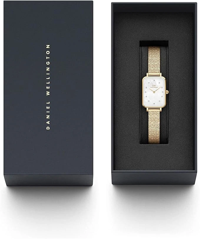 MOTERIŠKAS LAIKRODIS DANIEL WELLINGTON Quadro Lumine Pressed Piano 20mm DW00100582 + DĖŽUTĖ (zw519a)