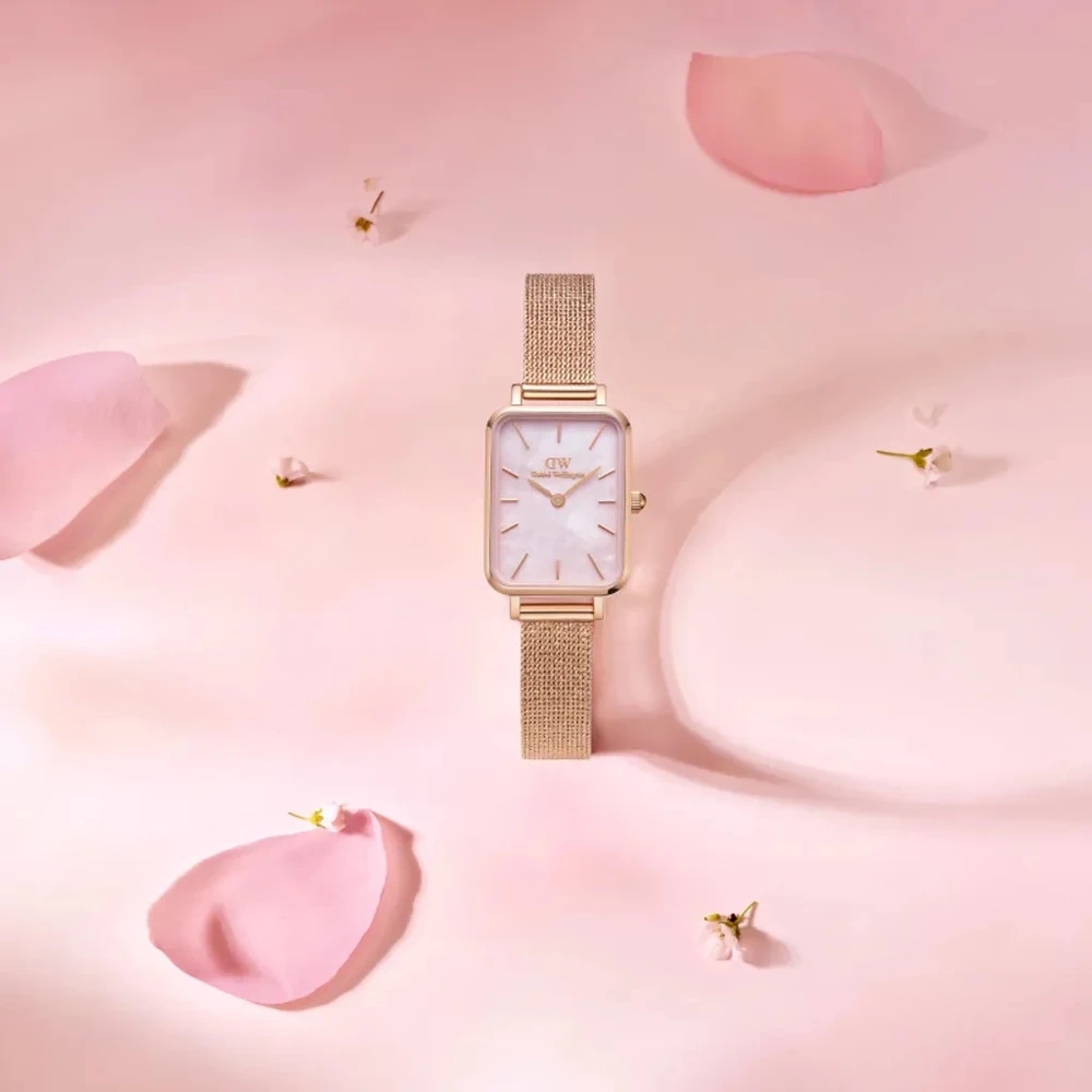 Moteriškas laikrodis DANIEL WELLINGTON Quadro Pressed Melrose Pearl 20mm DW00100510 + BOX (zw505o)