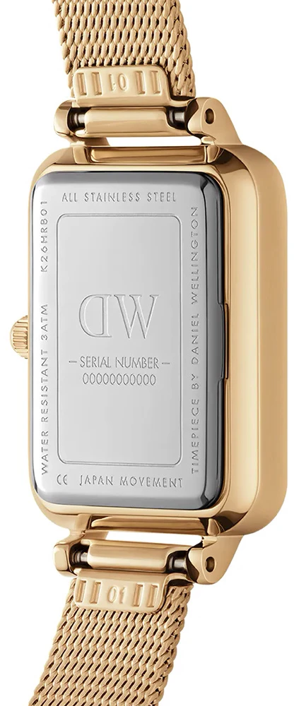 Moteriškas laikrodis DANIEL WELLINGTON Quadro Pressed Evergold 20mm DW00100556 + BOX (zw520a)