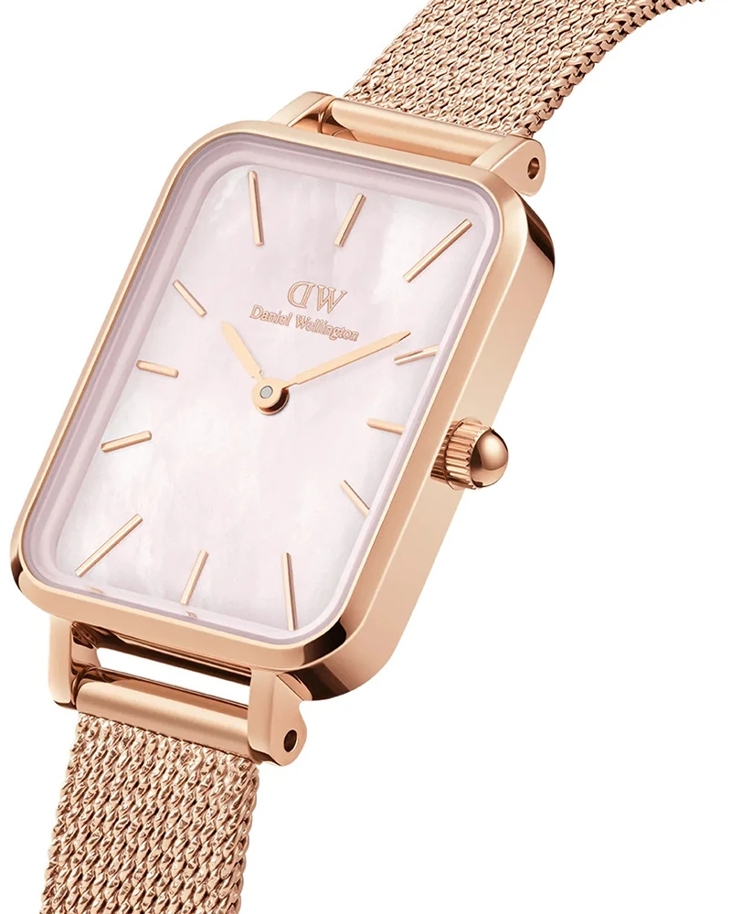 Moteriškas laikrodis DANIEL WELLINGTON Quadro Pressed Melrose Pearl 20mm DW00100510 + BOX (zw505o)