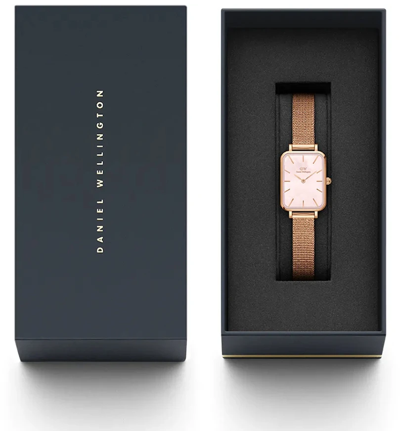 Moteriškas laikrodis DANIEL WELLINGTON Quadro Pressed Melrose Pearl 20mm DW00100510 + BOX (zw505o)