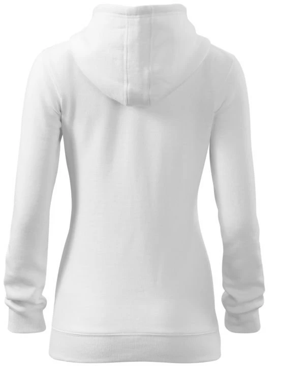 Moteriškas medvilninis džemperis Malfini Trendy Zipper, baltas