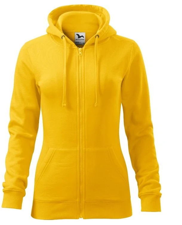 Moteriškas medvilninis džemperis Malfini Trendy Zipper, geltonas