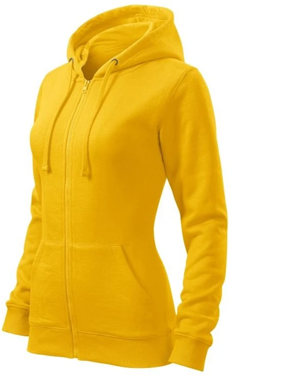 Moteriškas medvilninis džemperis Malfini Trendy Zipper, geltonas