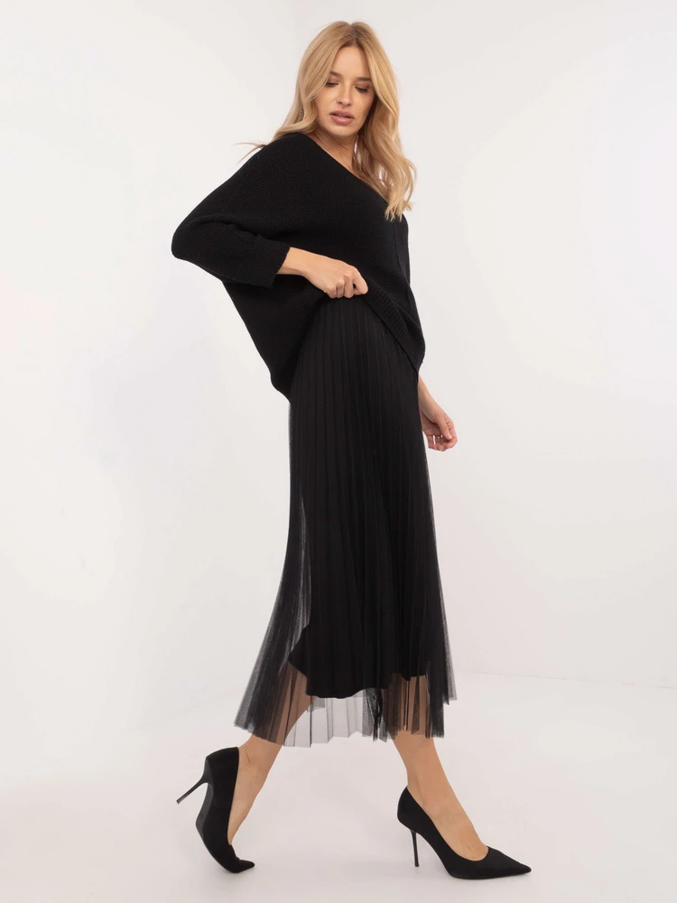 Moteriškas megztinio ir suknelės komplektas Italy Moda, juodas