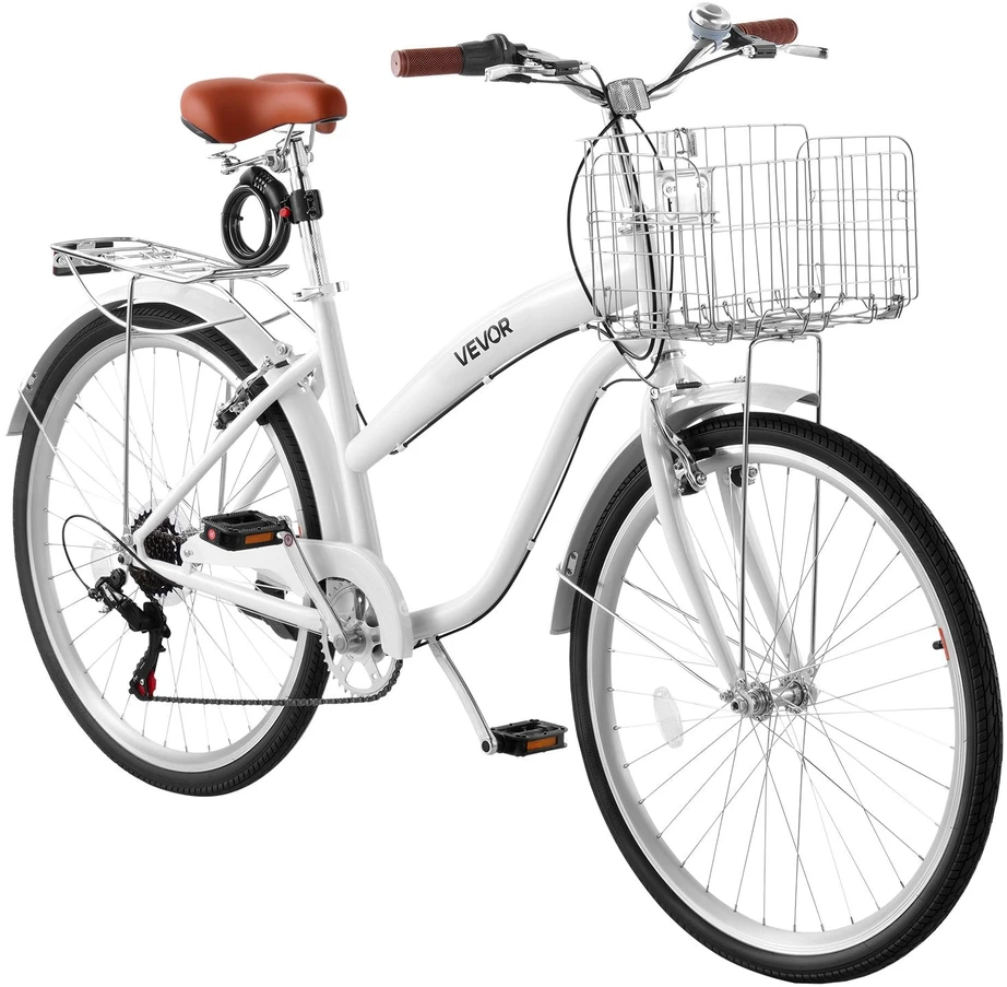 Moteriškas miesto dviratis VEVOR SCB2672-RQW, 66 cm ratai