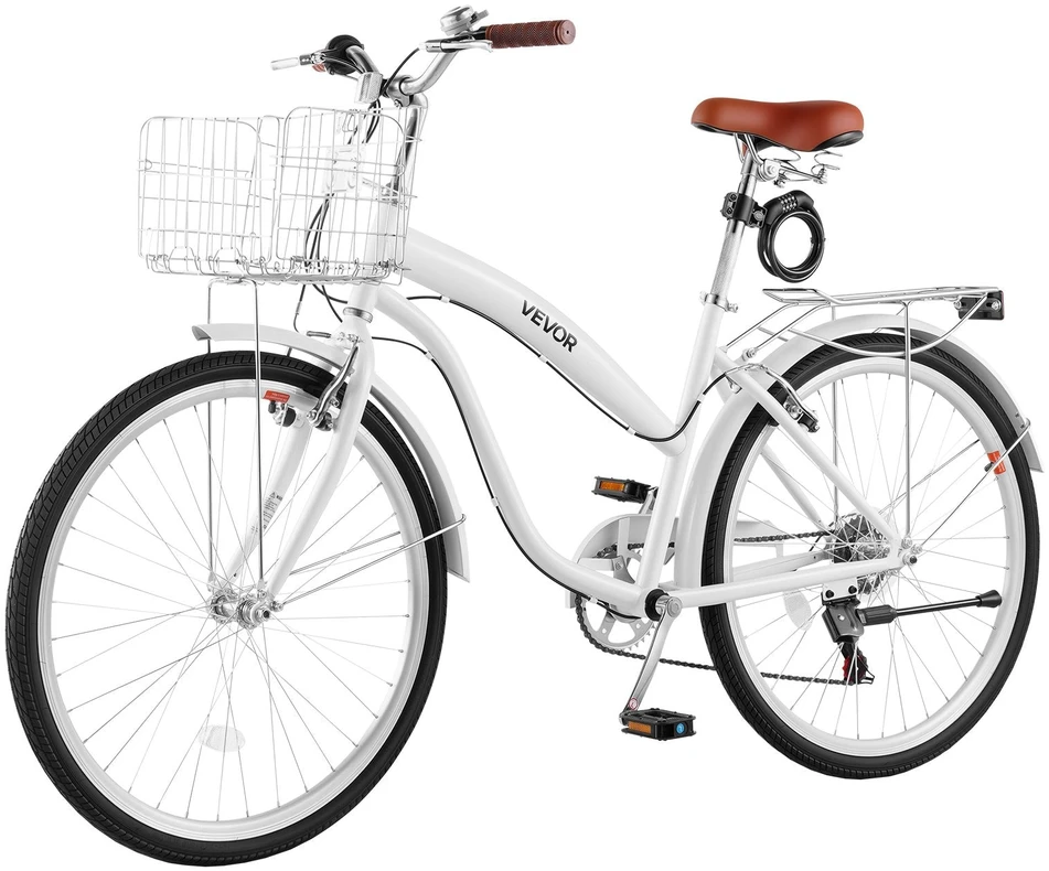 Moteriškas miesto dviratis VEVOR SCB2672-RQW, 66 cm ratai
