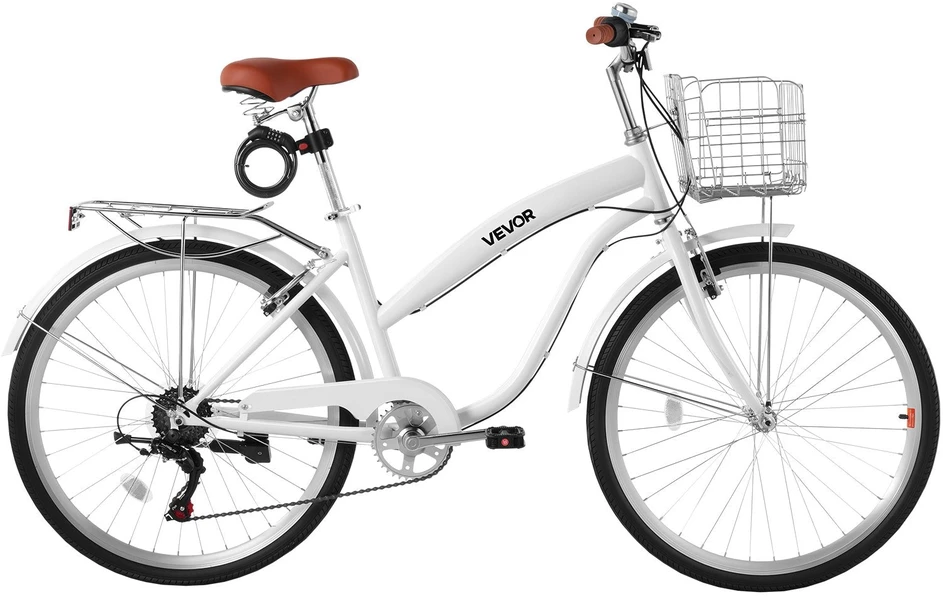 Moteriškas miesto dviratis VEVOR SCB2672-RQW, 66 cm ratai