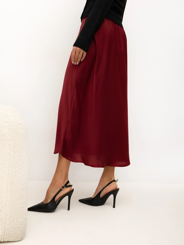 Moteriškas platėjantis midi sijonas Italy Moda, bordo