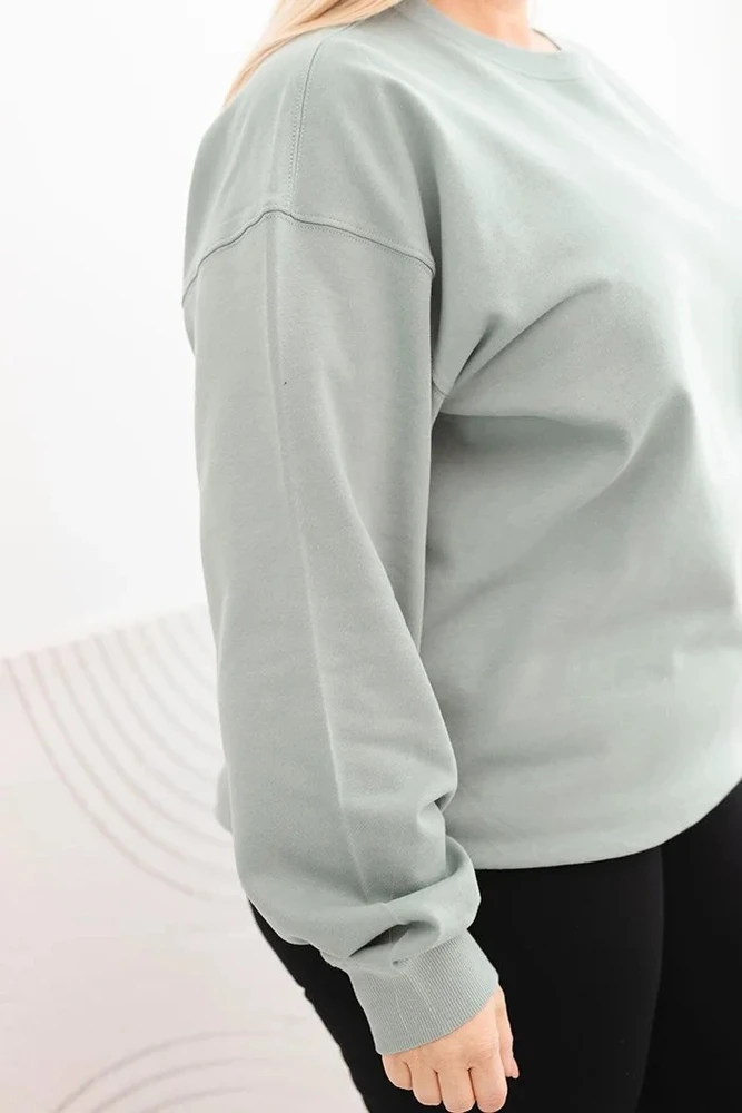 Moteriškas Plus Size džemperis, mėtų spalvos