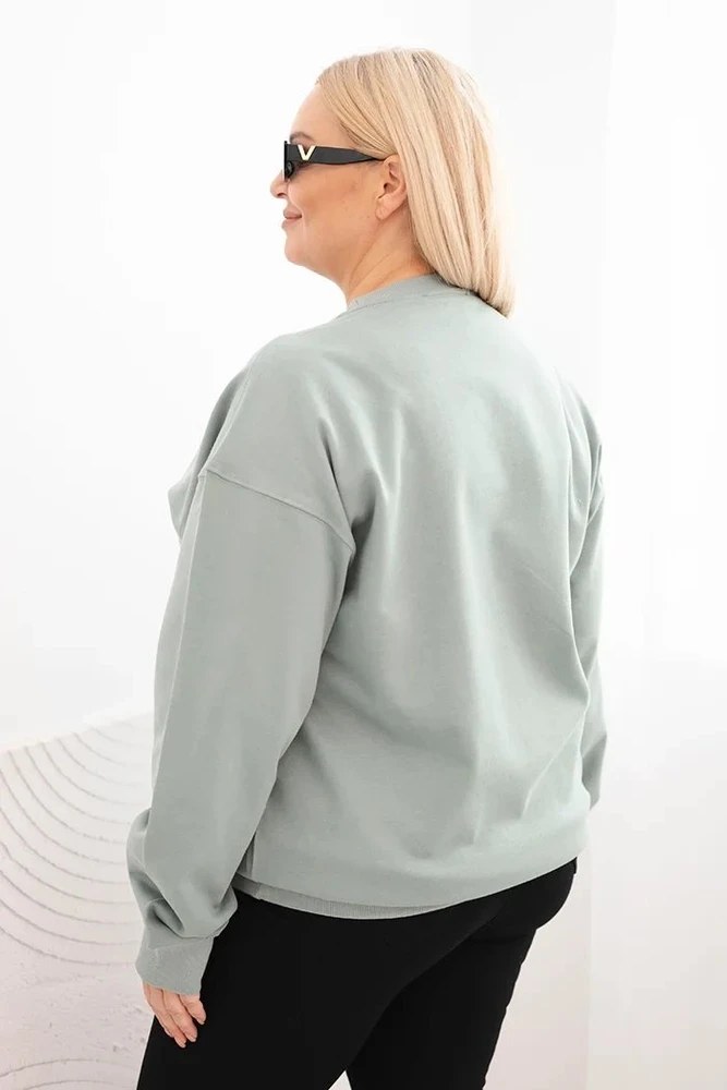 Moteriškas Plus Size džemperis, mėtų spalvos