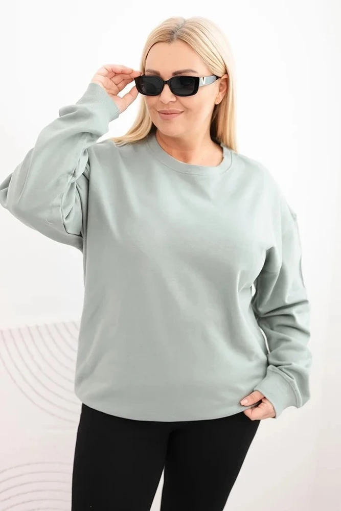 Moteriškas Plus Size džemperis, mėtų spalvos
