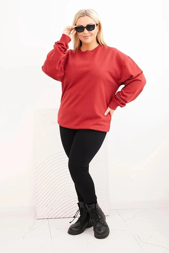 Moteriškas Plus Size džemperis, raudonos spalvos