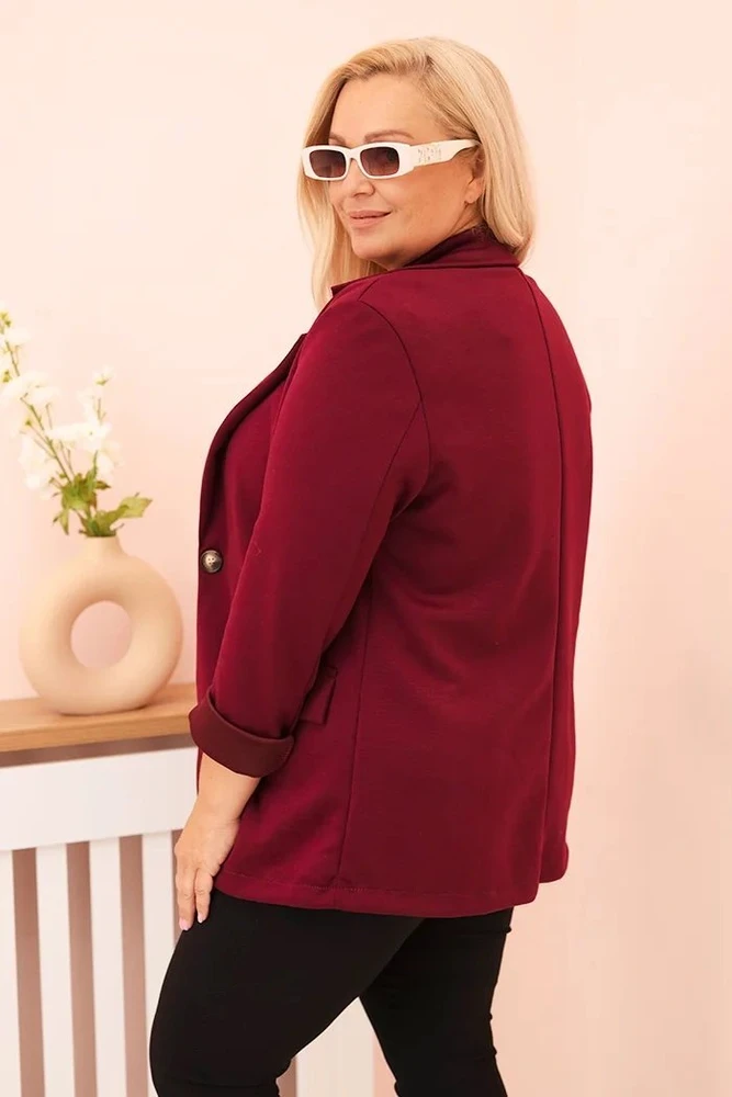 Moteriškas Plus Size švarkas, plum spalvos