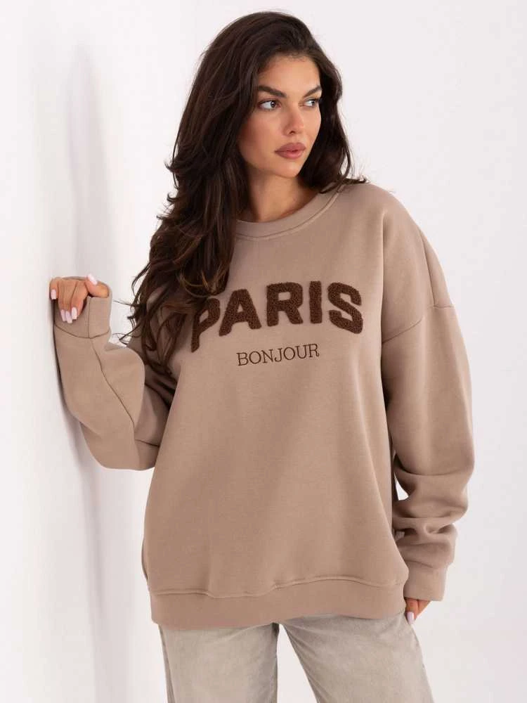 Moteriškas rudas džemperis Paris Bonjour“