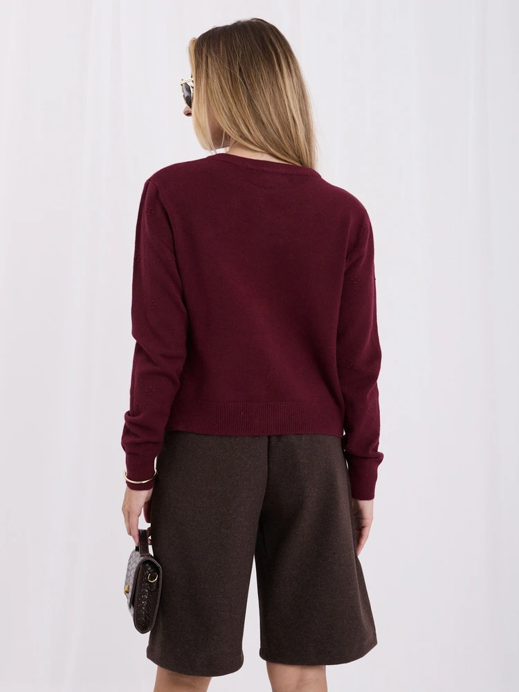 Moteriškas viskozinis kardiganas su sagomis Italy Moda, bordo