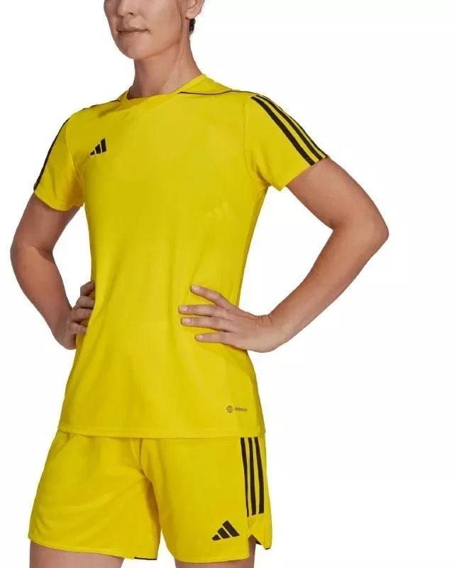 Moteriški adidas Tiro 23 Lygos marškinėliai geltoni HR4614