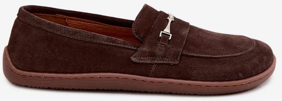 Moteriški barefoot mokasinai iš zomšos Zazoo 322, šokoladiniai