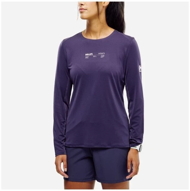Moteriški bėgimo marškinėliai Millet Intense TS LS, violetiniai