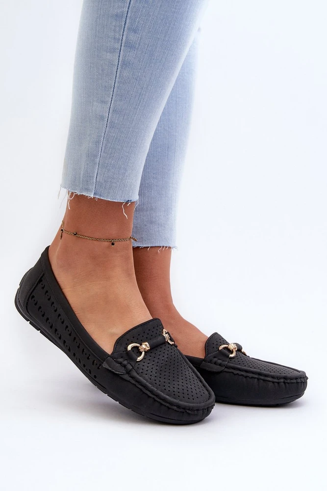 Moteriški juodi nėriniai Loafers“ Rasirna