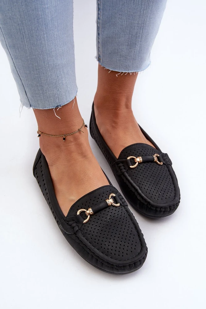 Moteriški juodi nėriniai Loafers“ Rasirna