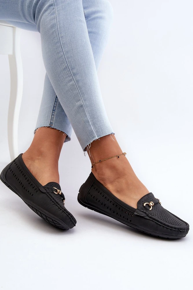 Moteriški juodi nėriniai Loafers“ Rasirna