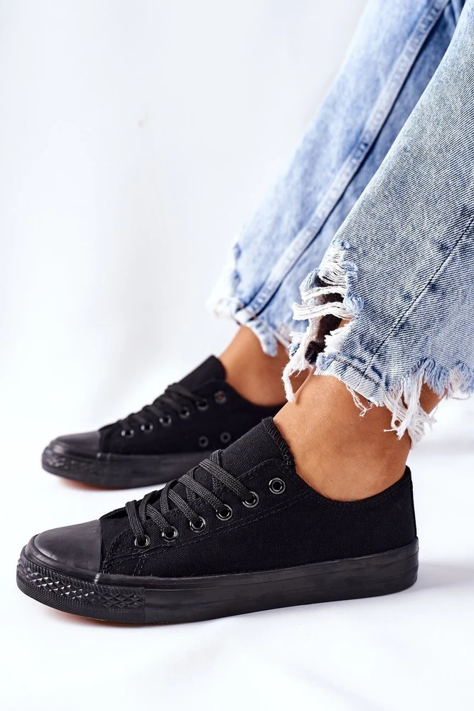 Moteriški klasikiniai sportbačiai juodi