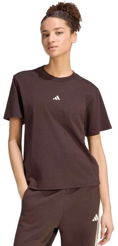 Moteriški marškinėliai adidas Essentials Small Logo, rudi