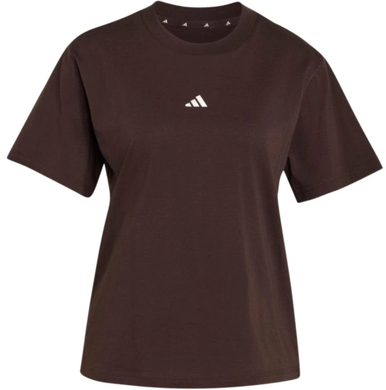 Moteriški marškinėliai adidas Essentials Small Logo, rudi